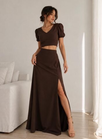 Pollera Cata crep lino